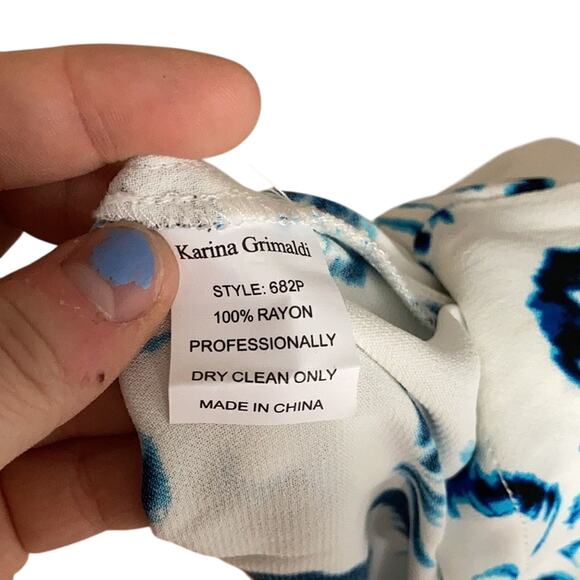 NWT Revolve KARINA GRIMALDI BLUE CANDELA PRINTED LISA Art Deco Luxury Romper - Picture 10 of 10